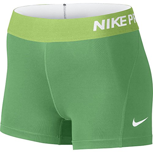 Nike Women's Pro Cool 3-Inch Training Shorts (Spring Leaf/White/Large)