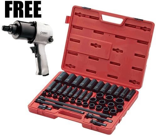 SX 2569FIMP 1/2" DR. 43 PC. METRIC IMPACT SOCKET MASTER SET INCLUDES FREE 231P 1/2" PREMIUM IMPACT WRENCH
