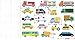 Shxstore Set of 18 Car Truck Tractor Excavator Dumpers Ambulance Bus Taxi Vehicle Cupcake Toppers Picks DIY Cake Topper Toolkit