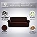 CHUN YI Stretch Loveseat Sofa Slipcover 1 Piece Couch Cover, 2 Seater Settee Coat Soft with Elastic Bottom, Checks Spandex Jacquard Fabric,Medium,Chocolate