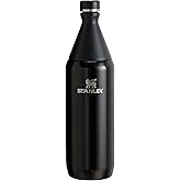 Stanley All Day Slim Bottle 34 oz | Twist On Lid with Leakproof Seal | Slim Design for Travel & Gym | Insulated Stainless Steel | BPA-Free | Black