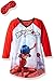 Miraculous Lady Bug Girls' Big Nightgown with Eye Mask, red, Medium