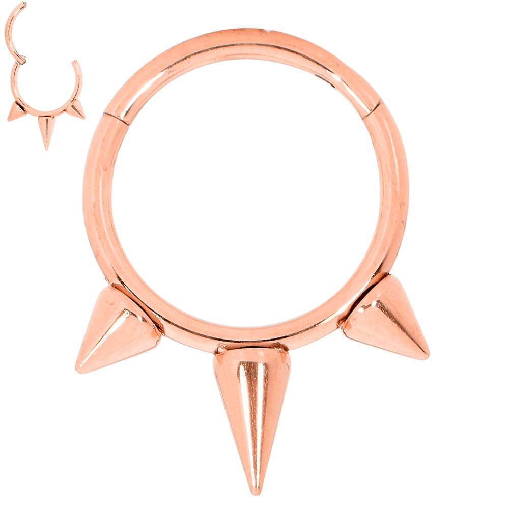 365 SLEEPERS 16G Surgical Steel 8mm 10mm Spike Hinged Segment Ring Helix Tragus Septum Nose Hoop Unisex Earring Body Piercing Jewellery