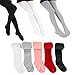 Ehdching 5 Pack Baby Toddler Girls Children Cable Knit Cotton Tights Leggings Stocking Pants (Wine Red,Pink,White,Black,Grey, M(4-6 Years))