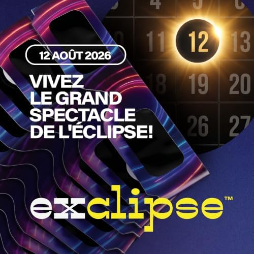 Lunettes Éclipse Solaire 10 Pack avec 3 Filtres Smartphone – Certifiées ISO 12312-2 et CE & UKCA, Kit Complet pour Observer et Photographier l’Éclipse 2026