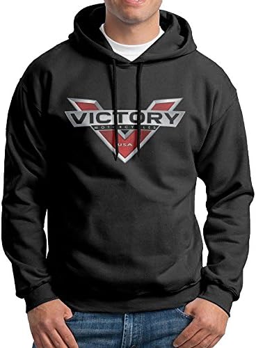Victory Motorcycles Men's Cotton Pullover Hoodie Sweatshirt Black