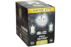 RAMBUE 5 Hour Neironim Candles Shabbat Neronim and Votive Wax Candle 72 Count