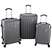 BEST TRAVEL 3Pcs Luggage Travel Set Bag ABS Trolley Spinner Suitcase Grey
