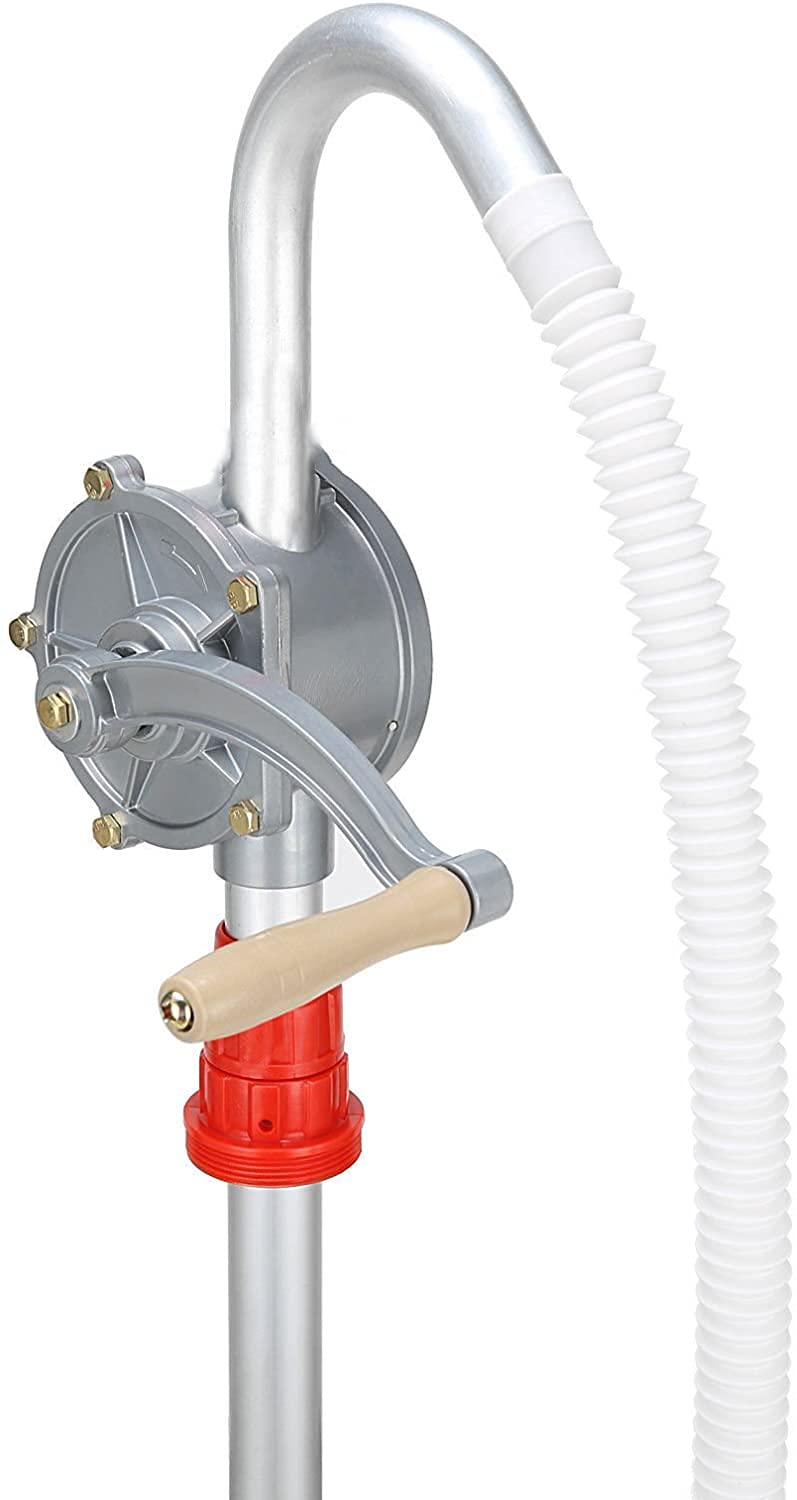 Zerone Oil Barrel Pump, 29L/min Aluminum Alloy Rotary Hand Oil Pump Hand Crank Oil Barrel Pump for Petrol Fuel Garage Hand Drum Barrel Pump Tool