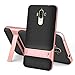 Huawei Mate 9 Case,Setber Cross Hatch TPU Back Cover+Colorful Bumper Dual layer 2 in 1 with Kickstand for Huawei Mate 9-Rose Gold