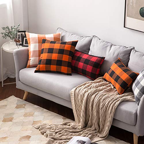 MIULEE Pack of 2 Farmhouse Buffalo Check Retro Plaids Fall Throw Pillow