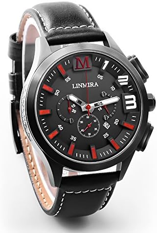 LINMIRA Big Dial Luminous Pointer Multi-Functional Water Resistant Quartz Sports Men Watch