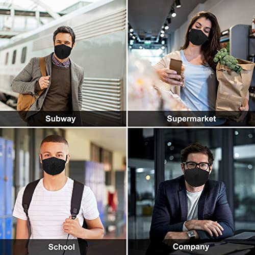 Funight KN95 Face Masks Black Mask 25 Pack, 5 Layers kn95 Offer 95