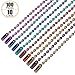 Rojwei 100pcs Nickel Free Mixed Color Metal Ball Chain with 100pcs Connectors Clasps (Chain Width 2.4mm+4inch Size), Great for Brag Tags Key Chain (Mix Color)