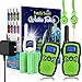 Wishouse 2 Rechargeable Walkie Talkies for Kids with Charger Battery, Two Way Radio Family Talkabout for Adult Long Range, Outdoor Camping Hiking Halloween Fun Toys Birthday Gift for Girls Boys Green