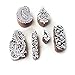 Asian Leaf and Paisley Designs Wooden Block Stamps (Set of 6)
