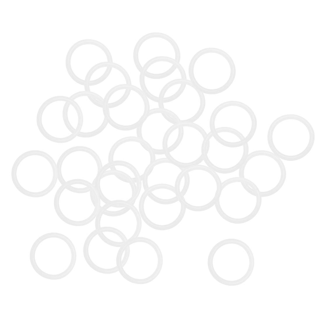 Sourcingmap Silicone O-Rings, 30mm OD 24mm ID 3mm Width VMQ Seal Gasket for Compressor Valves Pipe Repair, White, Pack of 30