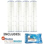4 Pack Pleatco Cartridge Filter PA137-PAK4 Hayward Super-Star-Clear C5500 SwimClear C5520 open w/molded gasket CX1380-RE w/ 1x Filter Wash