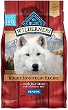 Blue Buffalo Wilderness Rocky Mountain Recipe High Protein Grain Free, Natural Senior Dry Dog Food, Red Meat 4-lb