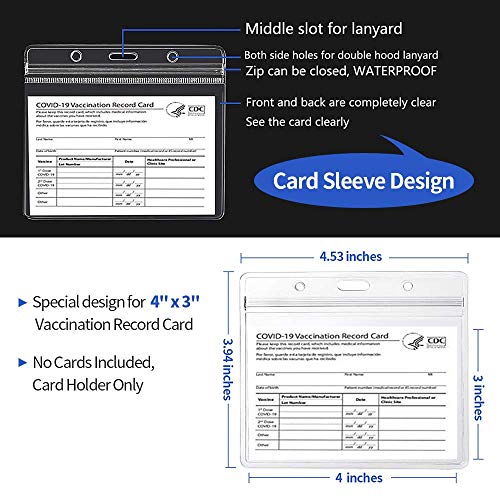 Vaccine Card Holder CDC Covid Vaccination Card Protector 4 X 3 In