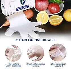 PROMEDIX P 200Pcs Disposable Gloves,Hybrid Plastic