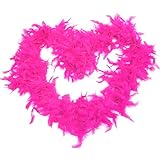 GiftExpress 6' Medium Weight Chandelle Feather Boa Hollywood Style Costume Accessory Vivid Solid Color (Hot Pink)