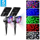 SUNWIND Solar Spotlights Outdoor Colored - Solar Powered Party Lights 4 Colorful LEDs Christmas Solar Lighting Adjustable Landscape Lighting for Party, Christmas Outdoor Garden and Holiday Decoration