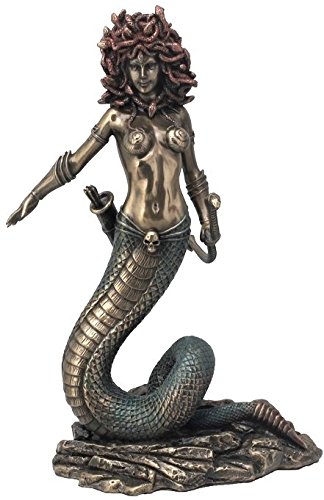 8.75 Inch Medusa Cold Cast Decorative Statue Figurine, Bronze Color
