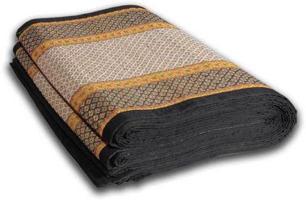 MONTISA Handmade Eco-Friendly Portable River Grass Mat/Natural Fibre mat/Korai Grass Mat/Reed Mat/Madurkathi Mat, Multipurpose Floor Ma, Meditation/Picnic/Yoga (T3-15) 2 Fold (36" W x 80" L)