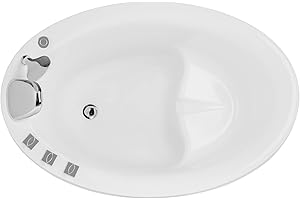 Empava Air Jetted Massage Bath Tub 48 in. Freestanding Bathtub Air Mirco Bubble Hydrotherapy Oval Japanese SPA Tub