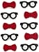 Wilton 24 Count Bow Ties and Glasses Mini Icing Decorations