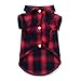 Koneseve Dog Shirt, Pet Plaid Clothes Shirt T-Shirt, Sweater Bottoming Shirt for Small Dog Cat Puppy Grid Adorable Wearing Stylish Cozy Halloween,Christmas Costumes (Red;XS/Extra Small)