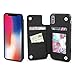 Gear Beast Lychee PU Leather Protective Top View Slim Wallet Case Fits iPhone Xs/X Includes Flip Folio Cover, with Three Card Slots Including Transparent ID Holder