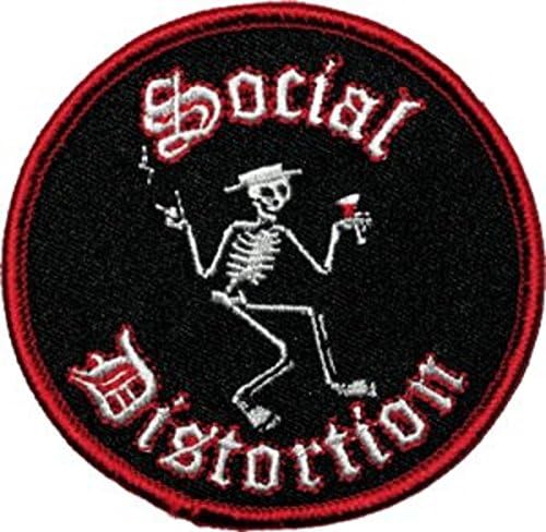 SOCIAL DISTORTION - PATCH - Embroidered- Iron On-Skelli-Collector's-LICENSED NEW