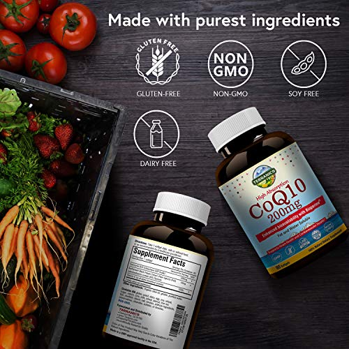 Terranics CoQ10 with BioPerine 200mg, 90 Softgels, Premium Qulity, 3x Better Absorption, Water and Fat Soluble, Supports Heart Health and Energy Production, NON-GMO, Soy, Dairy & Gluten Free, for men