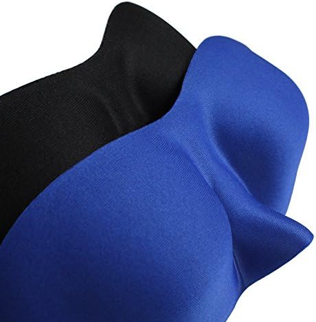Comfortable Sleeping Mask &amp; Blindfold with Contoured Shape Eye Mask for Men,Women.Sleep Anywhere, Anytime (2 Pack Eyemasks Black/Blue with Free Earplugs)