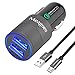 Meagoes Fast Micro USB Car Charger, Compatible for Samsung Galaxy S7 edge/S7/S6 Edge/S6, Note 5/4, Moto Droid Turbo/Moto G Turbo Edition/E5/C/G6 Play/X Force/Pure/Style, Quick Charge 2.0 Car Adapter