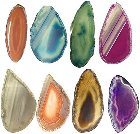 energeti Natural Agate Slices Stones Dyed Beverage Coasters Cup Mat Irregular Healing Collection for Drinks Quartz Cup Mats Coasters lighting accessories color primary color rough home decoration