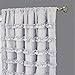 ECLIPSE Ruffle Batiste Thermal Insulated Single Panel Rod Pocket Room Darkening Privacy Curtains for Nursery, 50 in x 84 in, White