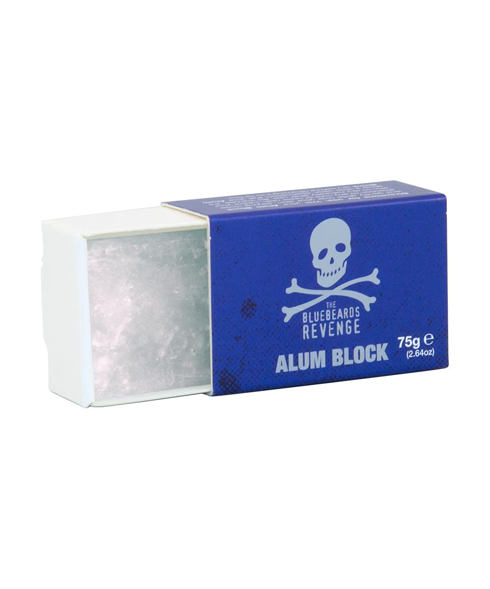 The Bluebeards Revenge Alum Shaving Block After Shave Styptic Treatment To Soothe Skin and Stems Bleeding 75g