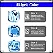 Fidget Toy Cube Blue Camo Relieves Anxiety and Stress for Kids and Adults - Comes with Case