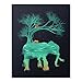 Beautiful Elephant Wilderness Forest Art Print Abstract Colorful African Animal Trees Nature Mountains Poster Home Decor 8 x 10 inches