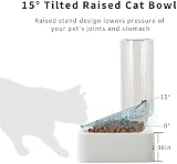 Marchul Cat Bowls with Mat Tilted Raised Gravity Water Food Bowl for Cats view 3