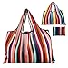 GOPHRALOVE Reusable Grocery Bag 2 Packs Large Washable Foldable Eco Friendly Nylon Heavy Duty Fits in Pocket Shopping Tote Bag (New Rainbow)