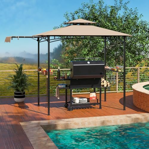 Tangkula 11x5 FT BBQ Grill Gazebo Review: Vented Canopy with Side Awning & Shelves image 10