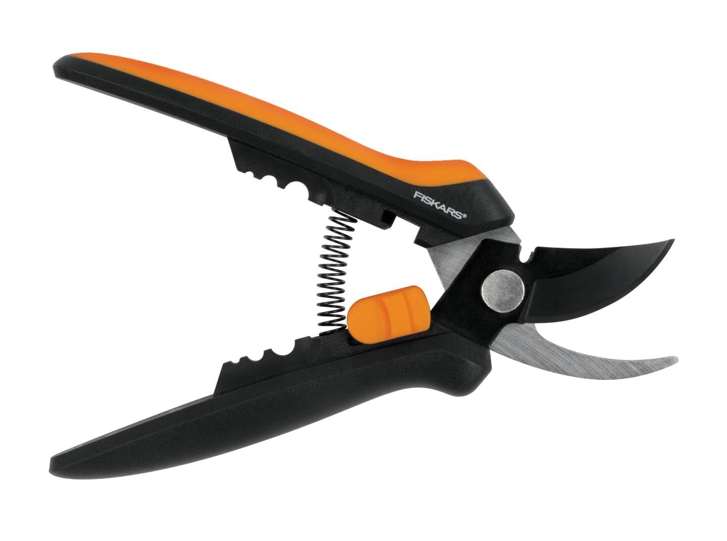 Fiskars Solid Snip Pruner, Floral SP14, Length: 24cm, Steel Blades/Plastic Handle, Black/Orange, 1051601