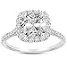 1.47 Carat GIA Certified 14K White Gold Halo Cushion Cut Diamond Engagement Ring (0.72 Ct E Color VVS2 Clarity Center)