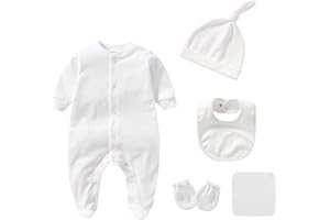IADOER Baby Unisex Baby Cotton Layette Set Gift for Baby Boys Girls Accessories Set Newborn Essentials 0-12 Months