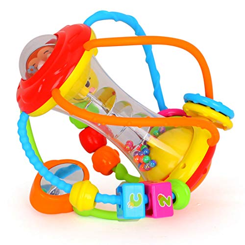 HOLA Baby Toys 6-12 Months+ Baby Toys 3-6 Months, Baby Rattles Activity Ball Infant Toys Shaker Grab Spin Crawling 6 Month Old Baby Toys 6 to 12 Months Baby Toys for 3, 6, 9, 12 Months Baby Boys Girls