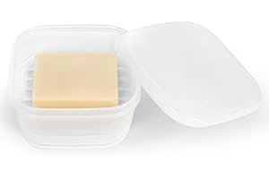 Quatish Leakproof Soap Dish with Lid, Shatterproof Travel Bar Soap Holder Case Container, Solid Shampoo Bar Holder, Portable Travel Size Toiletries Essentials for Camping, Gym, Bathroom, Clear